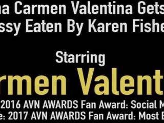 Latina carmen valentina gets her burungpun eaten by karen fisher