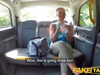 Fake Taxi Busty blonde gym bunny tattooed Milf gets anal workout