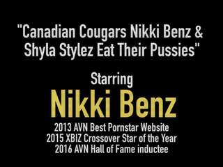 คนแคนาดา คูการ์ นิกกี้ benz & shyla stylez กิน ของพวกเขา pussies