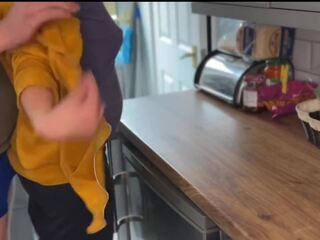Young MILF with Amazing Tits Fucked in the Kitchen: Cum on Tits xxx film feat. AcDcLovers