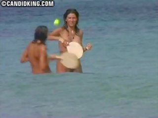 Candid Milf mom naked on the nude beach with her son!