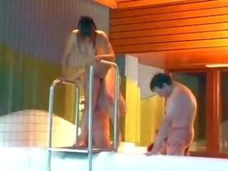 Two libidinous Ladies from Germany Getting Fucked at the Spa: Retro Amateur x rated clip