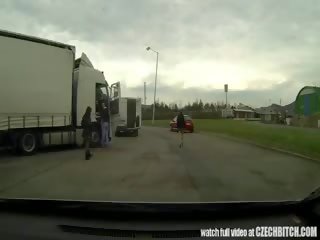 Czech MILF street girl Fucked In Car