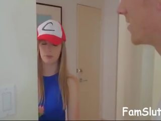 Nerdy step sis blows brother for pokemon go | famslut.com