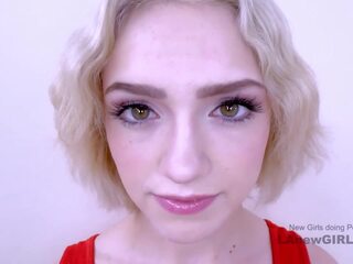 Platinum Blonde goes to audition & swallows cum